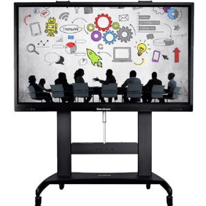 TouchBoard Mobile Height Adjustable Motorised Linear Actuator Lift System. VESA to 1200 x 600mm. Supports panels up to 136kg. Black.
