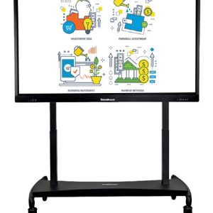TouchBoard Mobile Height Adjustable Motorised Twin Column Lift System. VESA to 800 x 400mm. For Panels 55 to 75", up to 95kg. Black.