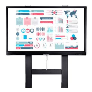 TouchBoard Wall Mount Height Adjustable Motorised Linear Actuator Lift System. VESA to 1200 x 600mm. Supports panels up to 136kg. Black.