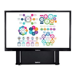 TouchBoard Wall Mounted Height Adjustable Motorised Twin Column Lift System. VESA to 1200 x 600mm. Supports panels up to 136kg. Black.