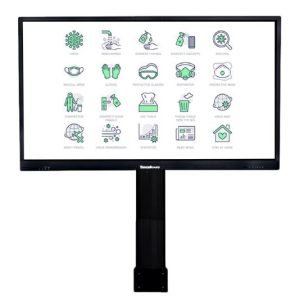 TouchBoard Wall Mount Height Adjustable Motorised Centre Lift System. VESA to 1200 x 600mm. Supports panels up to 136kg. Black.