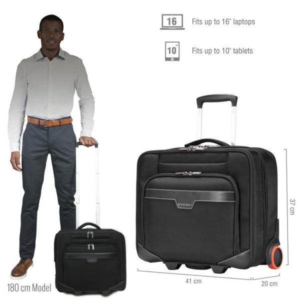 Everki Journey Laptop Trolley Rolling Briefcase 11-Inch to 16-Inch Adaptable Compartment - Image 2