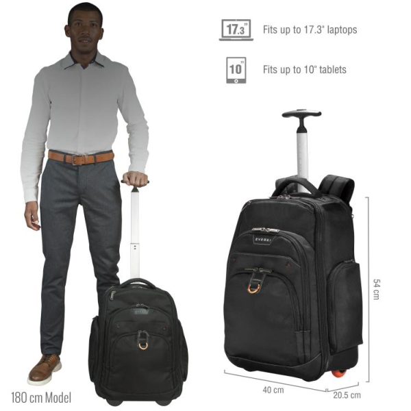 Everki Atlas Wheeled Laptop Backpack 13-Inch to 17.3-Inch Adaptable Compartment - Image 2