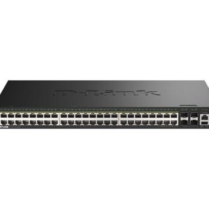 D-Link DGS-1530-52P, 52-Port Stackable Smart Switch with 48 (1G) PoE+, 4 (10G) SFP+ and 370W Power Budget Ports
