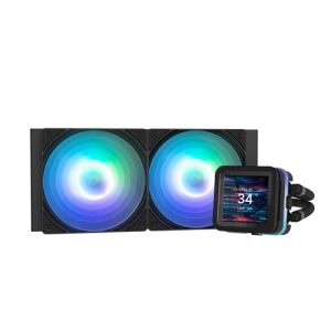 Zalman ALPHA2 DS A24 BLACK, CPU Liquid Cooler with 2.73’’ IPS LCD Screen, 2x120mm ARGB Fan, Socket: Intel LGA 1851/1700/1200/115X, AMD AM5/AM4, 5 Year Warranty