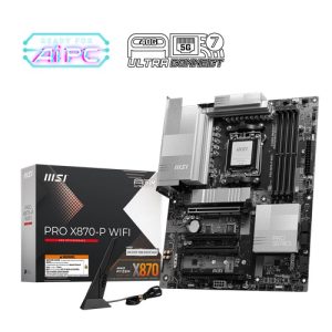 MSI PRO X870-P WIFI, ATX, AMD AM5, 4xDDR5, 3xM.2, 4xSATA 6Gb/s, RAID, 4xPCIe, 1xHDMI, 1xDP, GbE LAN, WiFi 7+Bluetooth, 1xUSB-C, 4xUSB2.0, 4xUSB-A, 3 Year Warranty