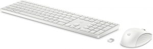 HP 4R016AA, 650 Wireless Keyboard and Mouse Combo, USB-A, White, 1 Year Warranty