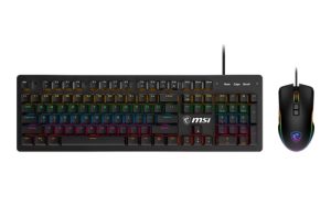 MSI FORGE GK300 COMBO BLUE US, Mechanical Gaming Keyboard with Mouse, Wired, USB2.0, Blue Switches, RGB, 1 Year Warranty