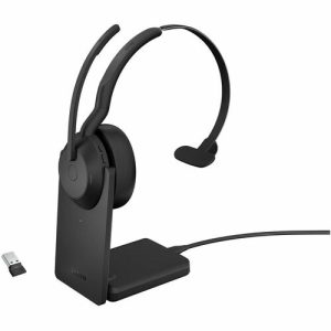 Jabra 25599-889-989, WIRELESS EVOLVE2 55 UC MONO BLUETOOTH ANC HEADSET W/CHARGING STAND, LINK380A, USB-A, 2 Year Warranty