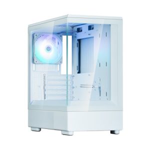Zalman P10 White, Mini-Tower, Tempered Glass, Drive Bays, 2x Combo (3.5" Or 2.5"), 1x 2.5", Expansion Slot: 5, Motherboard Support: mATX / Mini-ITX, Pre-Installed Fan: 1x 120mm ARGB, 1 Year Warranty