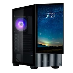 Zalman Z10 DS BLACK, Detachable 15.6" FHD Screen, Mid-Tower, Tempered Glass, Drive Bays: 2x Combo (3.5" or 2.5"), 2x2.5", Expansion Slot: 7, Motherboard Support: ATX / mATX / Mini-ITX, Pre-Installed Fan: 2x120mm(No LED)/1x120mm ARGB, 1 Year Warranty