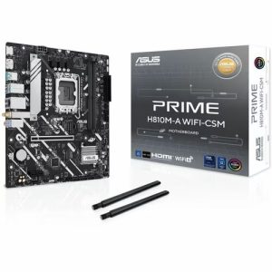 Asus PRIME H810M-A WIFI-CSM, Micro ATX, Intel LGA 1851, 2xDDR5, 2xM.2, 4xSATA, 1xHDMI, 1xDP, 2xPCIe, GbE LAN, Wireless AX+Bluetooth, 2xUSB-A, 4xUSB2.0, 3 Year Warranty