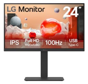 LG 24' Full HD IPS 100Hz Monitor, 1920x1080, Built-in Power&Speaker, USB-C 65W PD,  sRGB 99%, 5ms, 16:9, versatile stand Tilt/Height/Swivel/Pivot