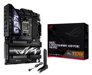 ASUS AMD ROG CROSSHAIR X870E HERO (AM5) ATX Motherboard, DDR5 256GB, 2x PCIe 5.0 x16, 5x M.2, 4x SATA, 5GbE + 2.5GbE LAN, Wi-Fi 7, USB4