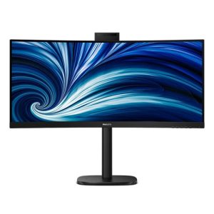 Philips 34B2U3600CH, 34" UWQHD VA Curved Monitor, 3440x1440, 21:9, 4ms, 120Hz, Adaptive Sync, 1xHDMI, 1xDP, 1xUSB-C (DP Alt Mode), LAN, Speakers, Webcam, VESA, Height Adjustable, Swivel, Tilt, 4 Year Warranty
