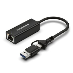 Simplecom NU315C, SuperSpeed USB-C and USB-A to Gigabit Ethernet Adapter, 1 Year Warranty