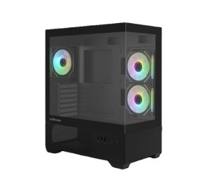 Zalman CHRONIX V2 BLACK, ATX Mid Tower PC Case, Tempered Glass, Drive Bays: 1xCombo(3.5’’ or 2.5’’), 1x3.5’’HDD, 2x2.5’’ SSD, Expansion Slot: 7, Fan: 120mm ARGB, Motherboard Support: ATX / mATX / Mini-ITX, 3 Year Warranty