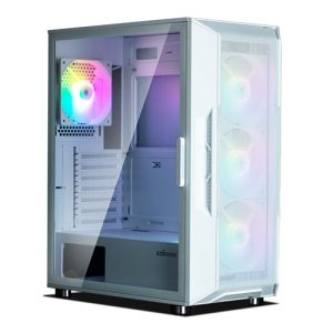 Zalman I3 NEO V2 WHITE, ATX Mid Tower PC Case, Tempered Glass, Drive Bays: 2xCombo (3.5" or 2.5", 1xToolless), 1xSSD (2.5“), Expansion Slots: 7, Fan: 120mm RGB, Motherboard Support: ATX / mATX / Mini-ITX, White, 3 Year Warranty