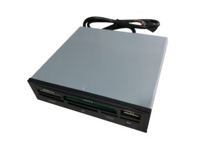 Astrotek 3.5" Internal All-in-One USB 2.0 Front Panel Card Reader & Hub - Black