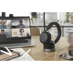 Jabra 27599-999-899, Evolve2 75 Headset, On-ear, Stereo, Wireless+Bluetooth, USB-C, Black, 2 Year Warranty