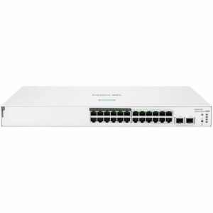 Aruba JL813A, Instant On 1830 Smart Managed PoE Switch, 24x Gigabit RJ45 Ports (12x POE Ports), 2xSFP 1Gbe Ports, PoE Budget: 195W, Limited Lifetime Warranty