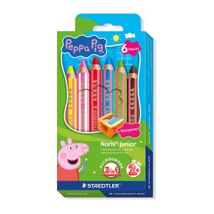 ST Peppa Pig 3in1 Pencils Pk6