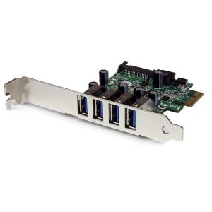 Startech PEXUSB3S4V, 4 Port PCI Express PCIe SuperSpeed USB 3.0 Controller Card Adapter with UASP - SATA Power, 2 Year Warranty
