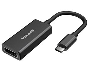 Volans UCDP-S, Aluminium USB-C to DisplayPort Adapter, Black, 1 Year Warranty