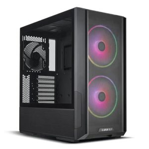 Lian-Li PC-LAN216RX, LandCool 216RX RGB, Mid-tower, Tempered Glass, Drive Bays: 2x3.5", 6x2.5", Expansion Slot: 7, Motherboard Support: E-ATX/ATX/Micro-ATX/Mini-ITX, Pre-Installed Fan: 2x160mm/1x140mm, Black, 1 Year Warranty