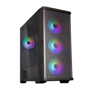 Zalman Z10 DUO, Mid-Tower, Tempered Glass, Drive Bays: 2x3.5", 2x2.5", Expansion Slot: 7, Motherboard Support: ATX/mATX/Mini-ITX, Pre-Installed Fan: 4x120mm, ARGB, Black, 1 Year Warranty