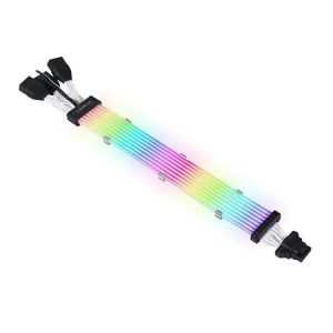 Lian Li PW168-8PV2, Strimer Plus V2 VGA Extension Cable, 12+4 Pin to 3x8 Pin, Length: 335mm, 8 Light Guide, ARGB, 1 Year Warranty