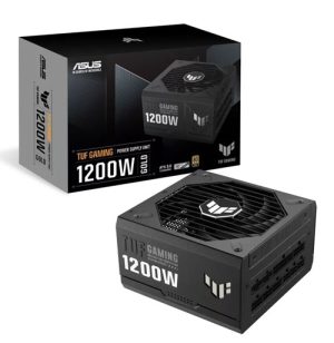 Asus TUF-GAMING-1200G, 1200W 80 Plus Gold Fully Modular PSU, Japanese Capacitors.135mm Fan, Dual Ball Fan Bearings, 10YW
