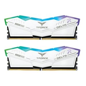 Team FF4D532G6400HC40BDC01, T-FORCE Delta RGB, DDR5 UDIMM, 32GB(2x16GB), 6400MHz, CL40, 1.35V, Intel XMP 3.0 and AMD EXPO, White, Limited Lifetime Warranty