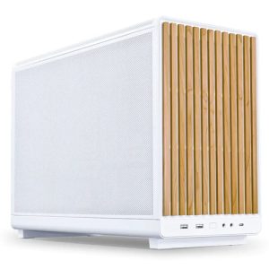 Lian Li PC-A3W-WD, DAN-A3 White Beech Wood Edition, Micro ATX, Steel Mesh Side Panel, Drive Bays: 2×2.5”, 1×2.5” or 1×3.5”, Exapansion Slot: 4, Fan: 120mm, Motherboard Support: M-ATX/ITX, White, 1 Year Warranty