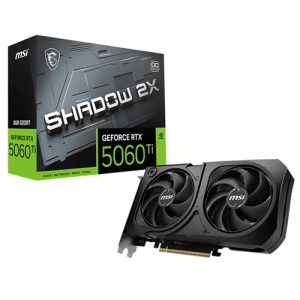 MSI GeForce RTX 5060 Ti 8G SHADOW 2X OC PLUS, Nvidia GeForce RTX 5060 Ti, 8GB GDDR7, Core Clock: 2617MHz, Cuda Core: 4608, 1xHDMI, 3xDP, PSU: 600W, PCIe5.0, 3 Year Warranty
