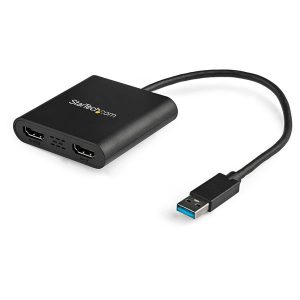 Startech USB32HD2, USB 3.0 Dual HDMI Adapter, External Video & Graphics Card, Dual Monitor Display Adapter, Supports Windows, 1 Year Warranty