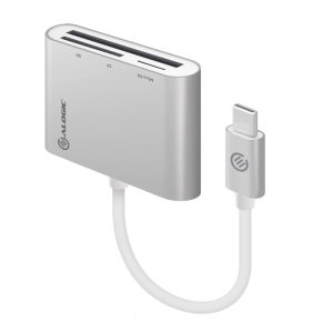 Alogic VPLUCMCR, VROVA Plus USB Type-C Multi Card Reader, Aluminium, Supports SD, SDHC (Secure Digital High Capacity), SDXC (Secure Digital Extended Capacity), microSD and CompactFlash - Downstream: 1 x SD, 1 X micro SD, 1 X Compact Flash - Upstream: 1 X USB-C (Male) - Transfer photos, videos or other files from your SD, microSD, and CompactFlash cards to your USB enabled computer, Bus-powered, No external power required, 1 Year