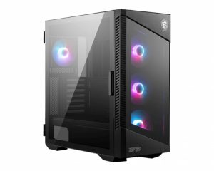 MSI MPG VELOX 100R, Mid-Tower, Tempered Glass, Drive Bays: 2x3.5", 2x2.5", Expansion Slot: 7, Motherboard Support: E-ATX/ATX/M-ATX/ITX, Pre-Installed fan: 4x120mm, ARGB, Black, 2 Year Warranty