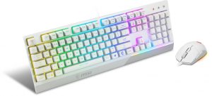 MSI Vigor GK30 Combo White, Vigor GK30 Gaming Keyboard and Mouse Combo, 6 Key Rollover, Wired, 1.8m, RGB, White, 1 Year Warranty