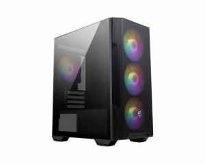 MSI MAG FORGE M100R, Mid-Tower, Tempered Glass, Drive Bays: 1x3.5", 2x2.5"/1x3.5"/2.5", Expansion Slot: 4, Motherboard Support: Micro-ATX/Mini-ITX, Pre-Installed Fan: 4x120mm, Black, 1 Year Warranty