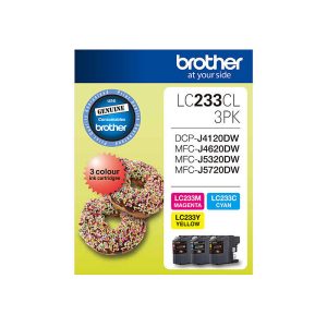 Brother LC233 CMY Colour Pack Ink Cartridges