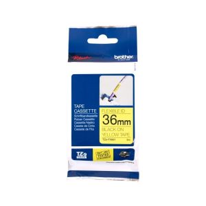 Brother TZe-FX661 Flexible ID Black on Yellow Tape 36mm