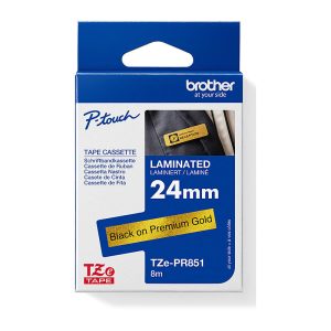 Brother TZE-PR851 Premium Tape Black on Premium Glitter Gold 24mm x 4m