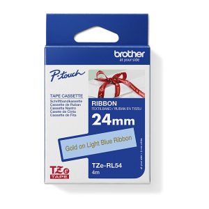 Brother TZe-RL54 Ribbon Consumable Gold on Light Blue 24mm x 4m