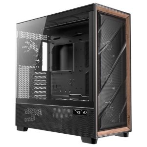 Antec Flux Pro EUV - Black, Full Tower, E-ATX/ATX/Micro-ATX/ITX, Tempered Glass, Wood Front, USB-C, 6× PWM Fans, 2Yr Wty.