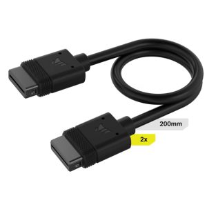 Corsair iCUE LINK Cable, 2x 200mm with Straight connectors, Black