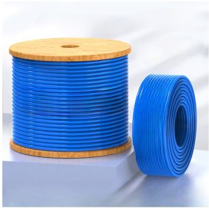 8Ware 350m CAT6A Ethernet 24AWG 30V LAN Cable Bare Copper Twisted Core PVC Jacket Reel Box Blue