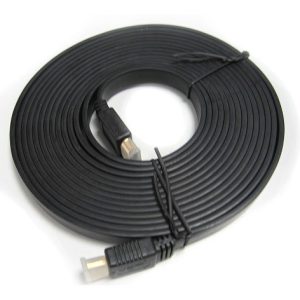 8Ware Flat HDMI Cable 5m - V1.4 19pin M-M Male to Male Gold Plated 3D 1080p Full HD High Speed with Ethernet
