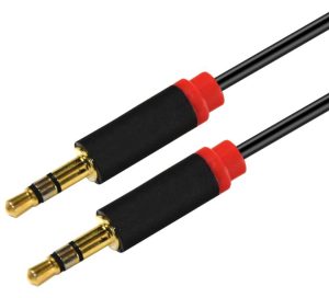 Astrotek 2m Stereo 3.5mm Male to Male Flat Audio Cable - Black/Red