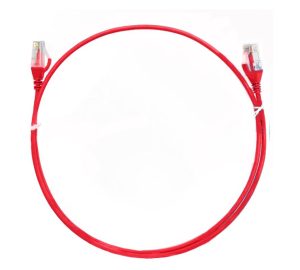 8ware CAT6 Ultra Thin Slim Cable 0.25m - Red RJ45 Ethernet Patch Cord 26AWG